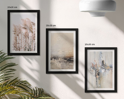 Framed triptych Natural vegetation, abstract patterns in subdued colors