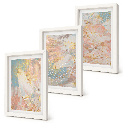 3-piece wall art set Abstract patterns in pastel colors texture