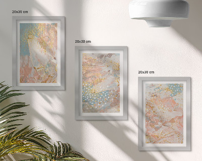 3-piece wall art set Abstract patterns in pastel colors texture