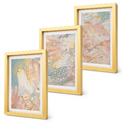 3-piece wall art set Abstract patterns in pastel colors texture