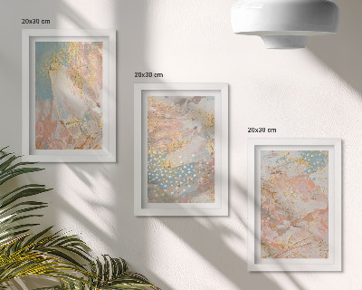 3-piece wall art set Abstract patterns in pastel colors texture