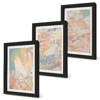 3-piece wall art set Abstract patterns in pastel colors texture
