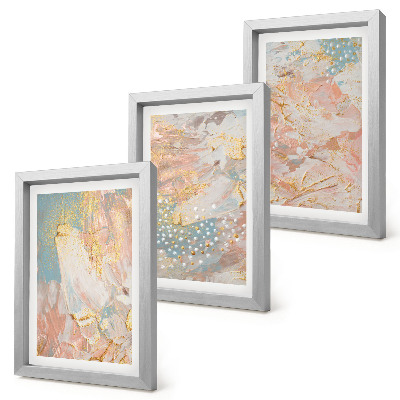 3-piece wall art set Abstract patterns in pastel colors texture