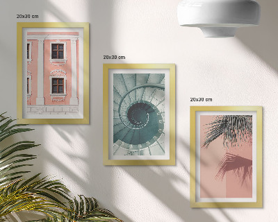 3-piece wall art set Architecture in pastel shades and spiral patterns