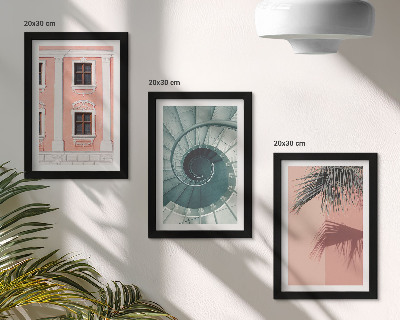 3-piece wall art set Architecture in pastel shades and spiral patterns