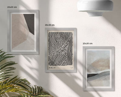Photo frame wall Abstract patterns in shades of beige and gray