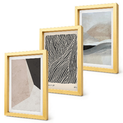 Photo frame wall Abstract patterns in shades of beige and gray