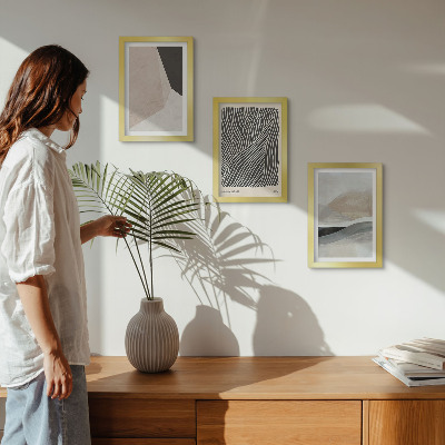 Photo frame wall Abstract patterns in shades of beige and gray