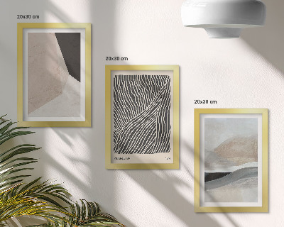 Photo frame wall Abstract patterns in shades of beige and gray