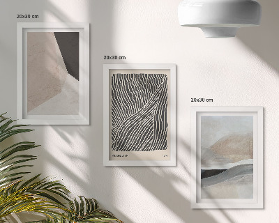 Photo frame wall Abstract patterns in shades of beige and gray