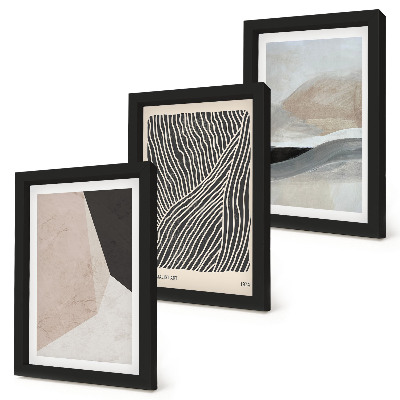Photo frame wall Abstract patterns in shades of beige and gray