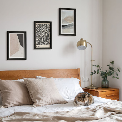 Photo frame wall Abstract patterns in shades of beige and gray