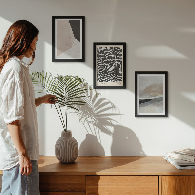 Photo frame wall Abstract patterns in shades of beige and gray