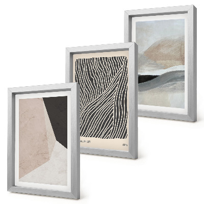 Photo frame wall Abstract patterns in shades of beige and gray