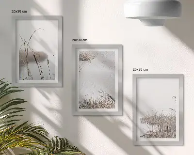 3-piece wall art set featuring delicate aquatic vegetation summer views