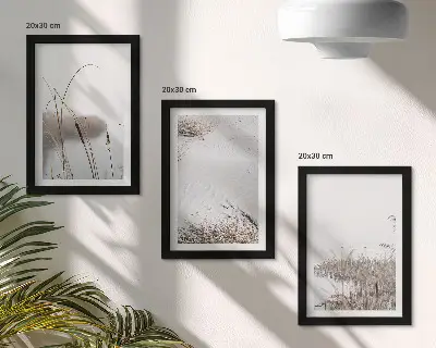 3-piece wall art set featuring delicate aquatic vegetation summer views