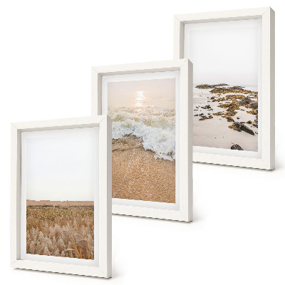 Photo frame wall Beach with waves and sea stones in summer