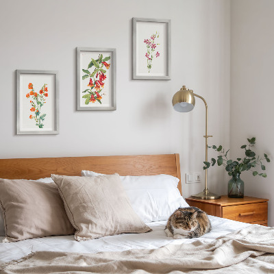 3-piece wall art set Vintage retro flower painting