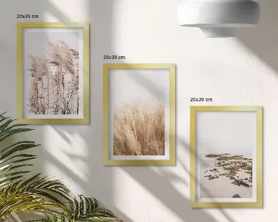 Photo frame wall pampas grass fields and boho beach print set