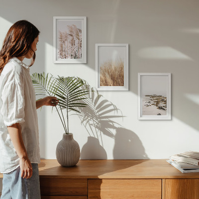 Photo frame wall Pampas grass fields and a boho beach