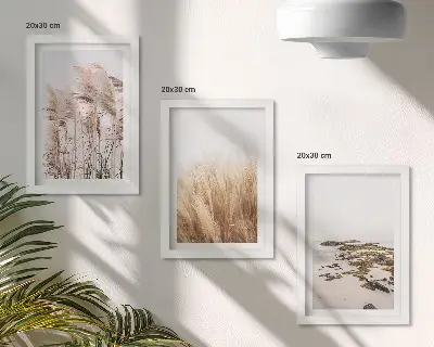 Photo frame wall pampas grass fields and boho beach print set