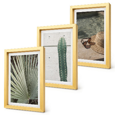 Photo frame wall Tropical plants and waterside holiday accessories