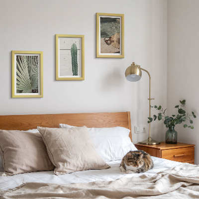 Photo frame wall Tropical plants and waterside holiday accessories