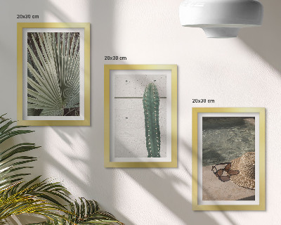 Photo frame wall Tropical plants and waterside holiday accessories