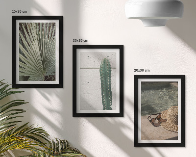 Photo frame wall Tropical plants and waterside holiday accessories