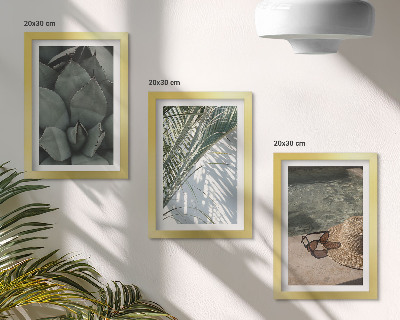 Photo frame wall Tropical plants and summer holiday accents