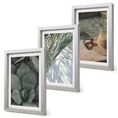 Photo frame wall Tropical plants and summer holiday accents