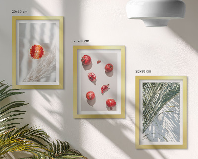3-piece wall art set Holiday tropical fruits palm leaves