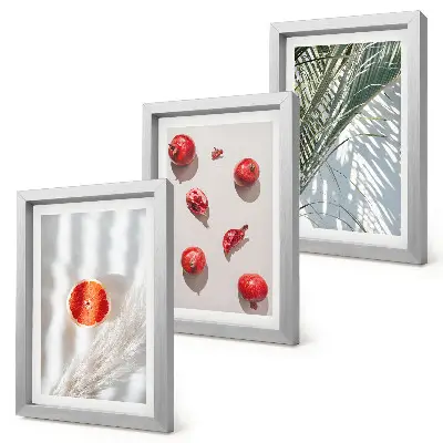 3-piece wall art set featuring tropical fruit and palm leaf holiday theme