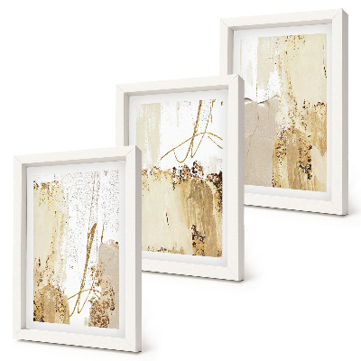 Photo frame wall Abstract patterns in shades of beige and white