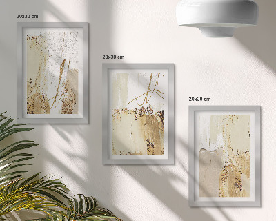Photo frame wall Abstract patterns in shades of beige and white