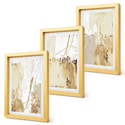 Photo frame wall Abstract patterns in shades of beige and white