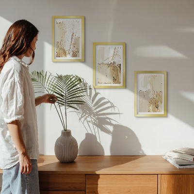 Photo frame wall Abstract patterns in shades of beige and white