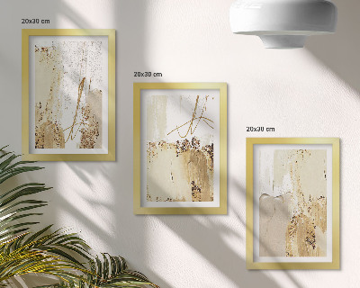 Photo frame wall Abstract patterns in shades of beige and white