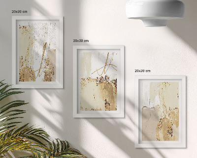 Photo frame wall Abstract patterns in shades of beige and white