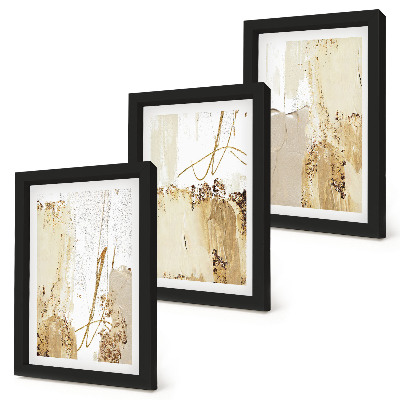 Photo frame wall Abstract patterns in shades of beige and white