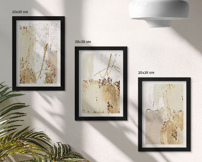 Photo frame wall Abstract patterns in shades of beige and white