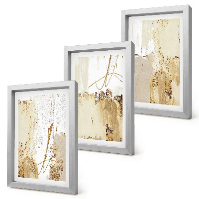 Photo frame wall Abstract patterns in shades of beige and white