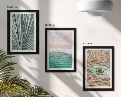 Framed triptych Summer holiday views on the beach by the sea