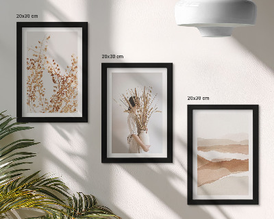 Photo frame wall Plant motifs abstract rustic boho style