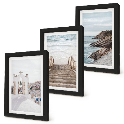Photo frame wall Views of the sea and architecture of Santorini against the sky