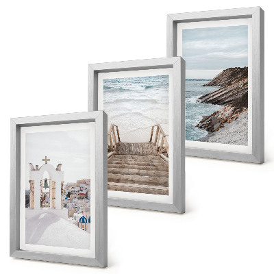 Photo frame wall Views of the sea and architecture of Santorini against the sky