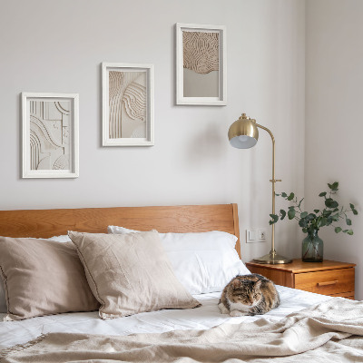 3-piece wall art set Abstract patterns in shades of beige and white