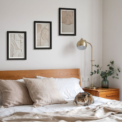 3-piece wall art set Abstract patterns in shades of beige and white