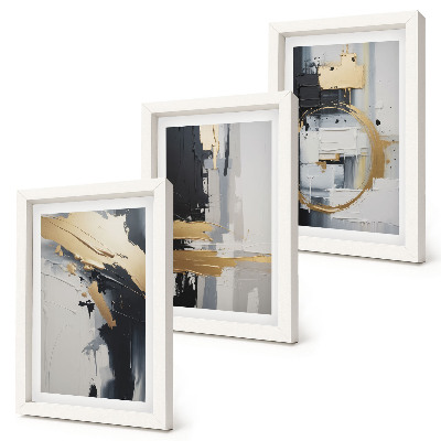Photo frame wall Abstract painting compositions in black and white