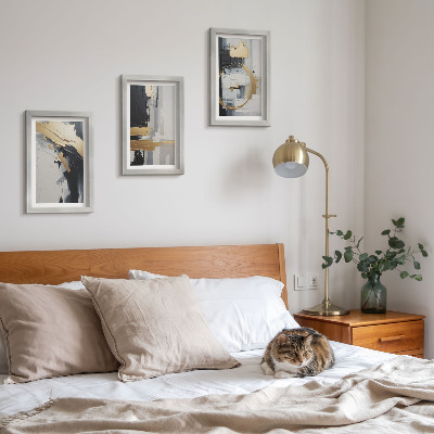 Photo frame wall Abstract painting compositions in black and white